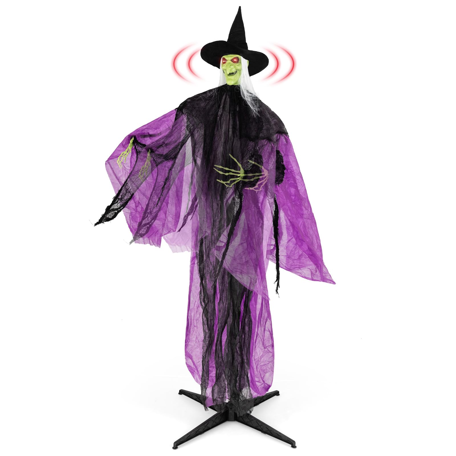 Sorcière animatronique Tangkula de 2,2 mètres pour Halloween